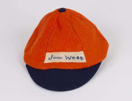 Orange and blue beanie